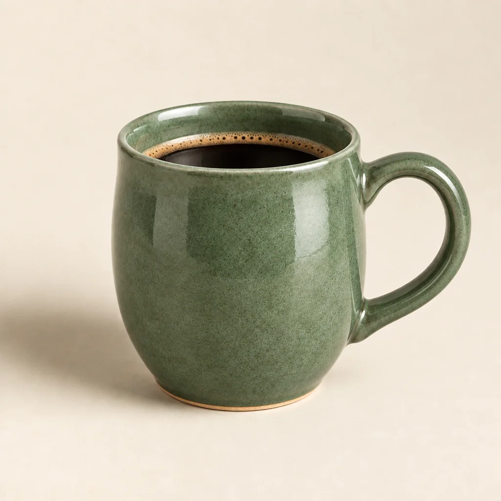 GPT Image 2.5 Flare edit: cup changed to sage green, preserving the composition