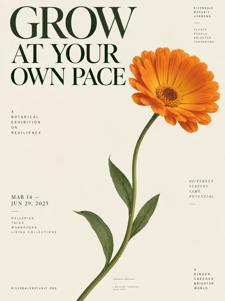 GPT Image 2.5 sunburst example: Botanical poster